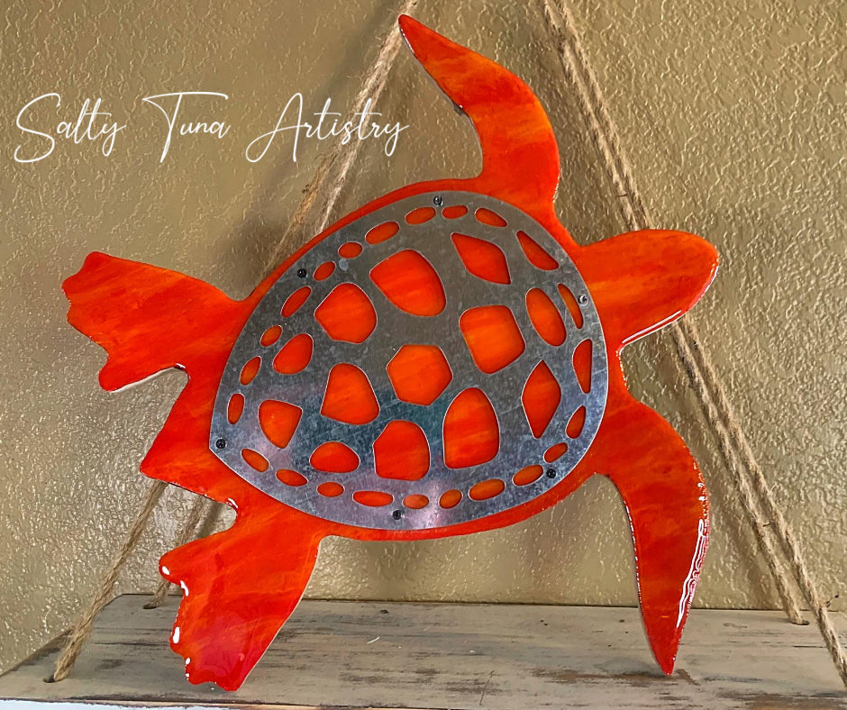 Coastal Wall Decor "Red Crab & Sea Turtle" (Set of 2)