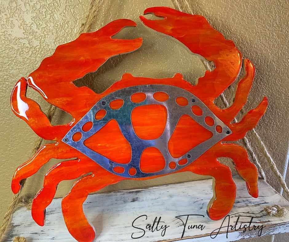 Coastal Wall Decor "Red Crab & Sea Turtle" (Set of 2)