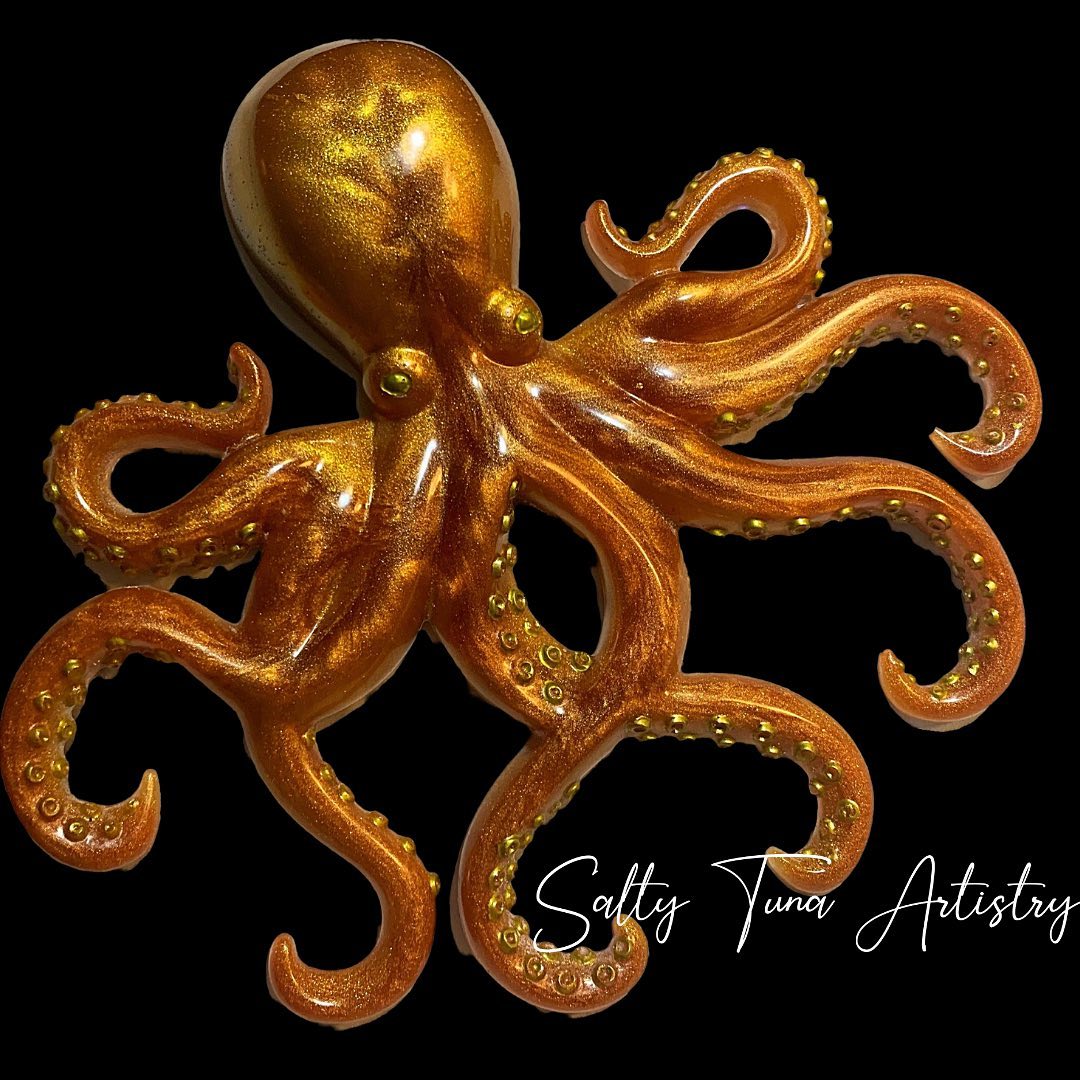 Octopus Wall Decor "Gold Rush" 9" x 8"