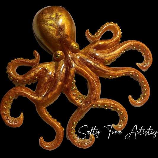 Octopus Wall Decor "Gold Rush" 9" x 8"