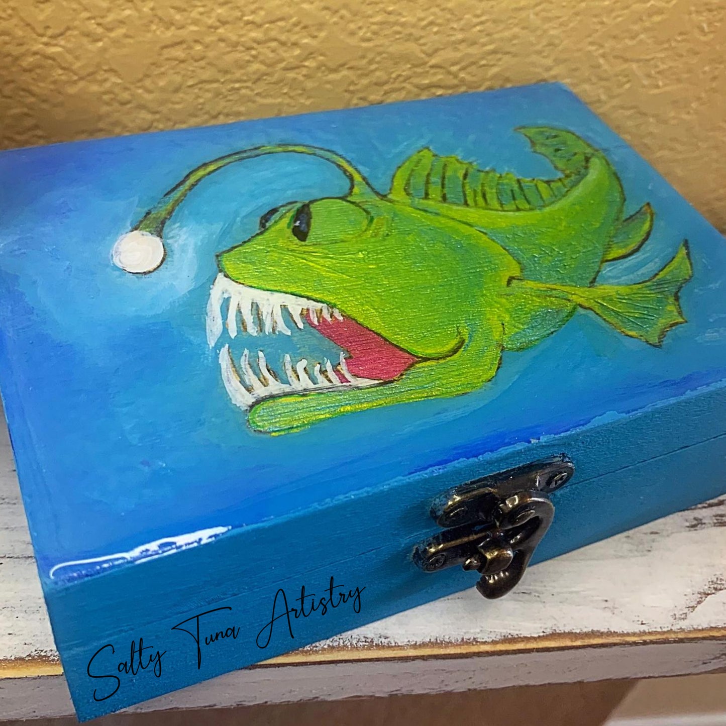 Keepsake Jewelry Box "What's your Angler" 6 x 4 x 2 in.