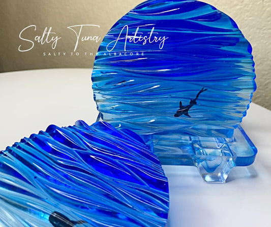 CUSTOM ORDER Ocean Wave Coasters (Set of 4 coasters (4")