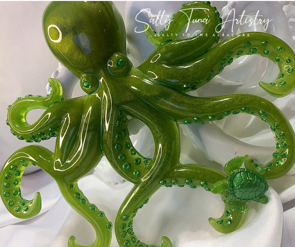 Octopus Wall Decor "Limey" 9" x 8"