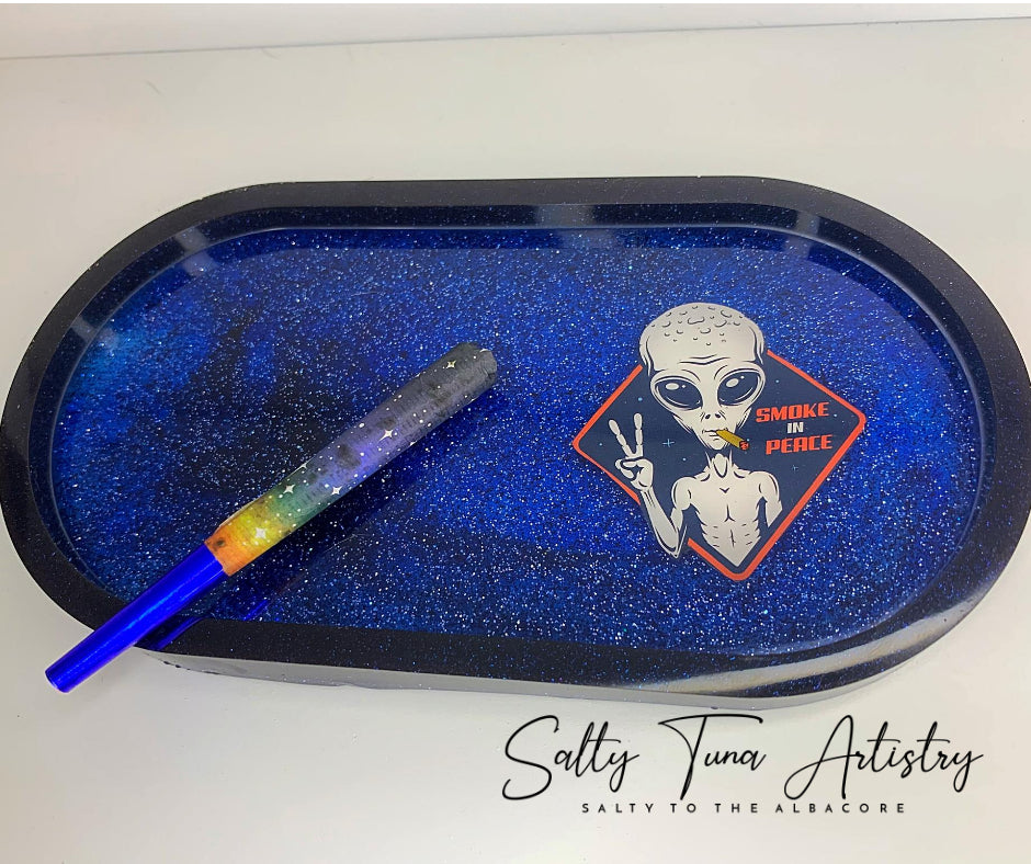 Trinket Tray / Rolling Tray "Smoke in Peace" 7.5" x 4"