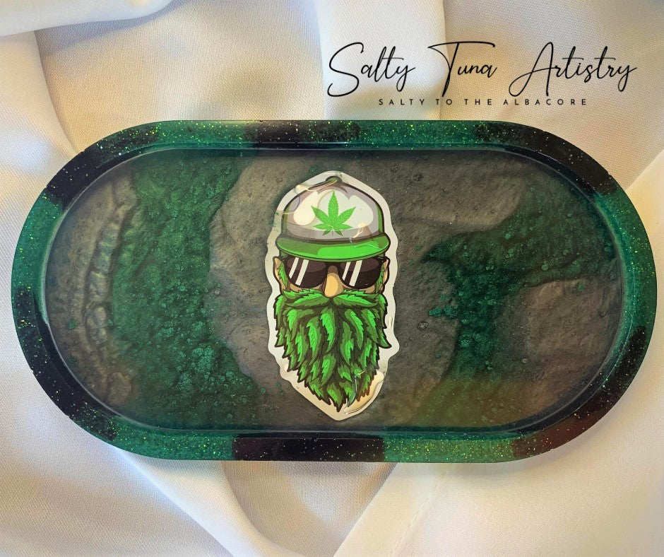 Trinket Tray / Rolling Tray " Capt. Green Beard" 7.5" x 4"