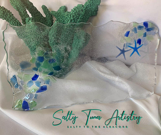 Vanity Tray "Sea Glass Jetty" 12" x 7"