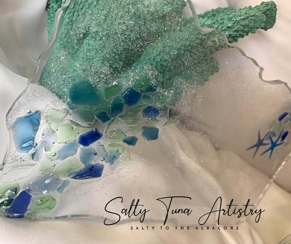 Vanity Tray "Sea Glass Jetty" 12" x 7"