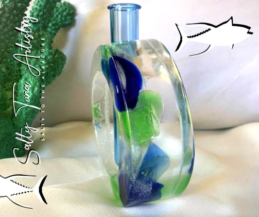 Propagation Vase "Sea Glass Jetty"  (5 1/2")