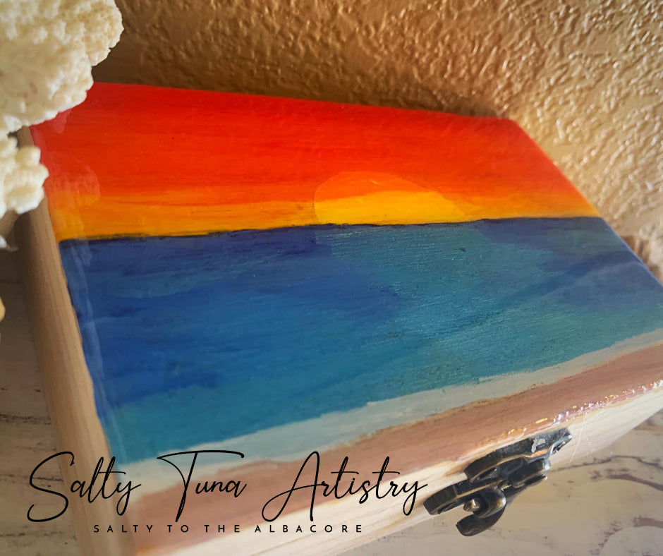 Keepsake Jewelry Box "Sunrise-Sunset" 6 x 4 x 2 in.