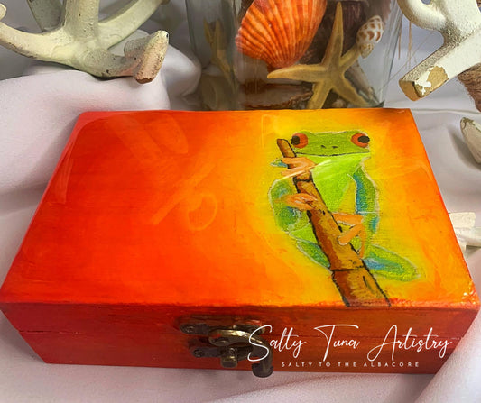 Keepsake Jewelry Box "Treefrog" 6 x 4 x 2 in.