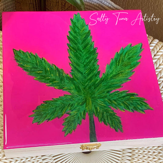 Decorative Cigar Box "Herbal Joy" 8 1/4" x 8 1/4" x 1 3/4"